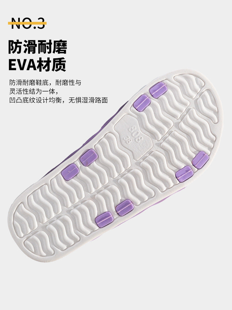 Home Eva Slippers for Women, Non-Slip Bathroom Bathing Slippers for Men, Summer Outdoor Wear, Beach Trendy Slippers, Factory Direct Sales