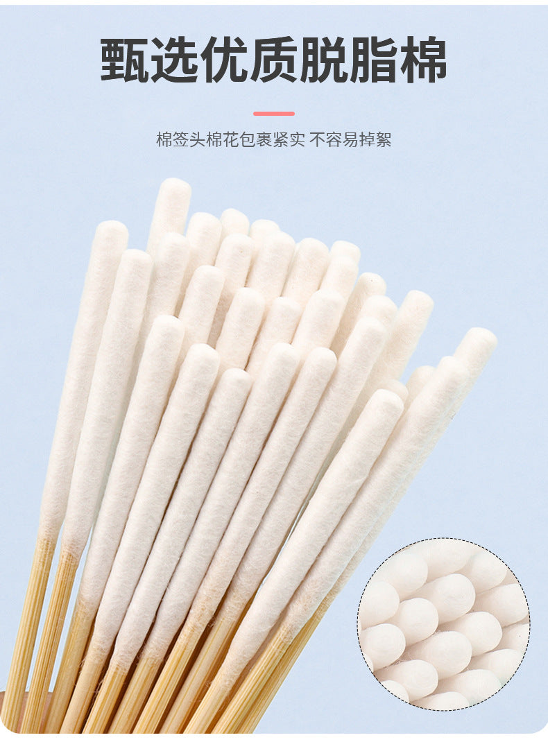 Wholesale Beauty Salon Bamboo Cotton Swabs for Removing Spots, Liquid Application, Ultra-Thin and Thickened Version, 30-Pack Beauty Tools
