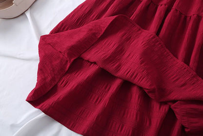 New Design Niche Skirt, Feminine, Slim Waist, French Mid-length, Western Style Short-sleeved Dress