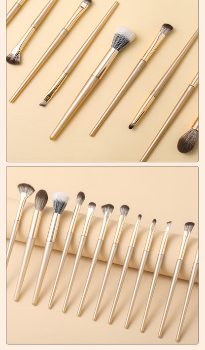 Source Manufacturer Makeup Brush Cangzhou 15 Pieces Gilt Eye Brush Blade Eyebrow Brush