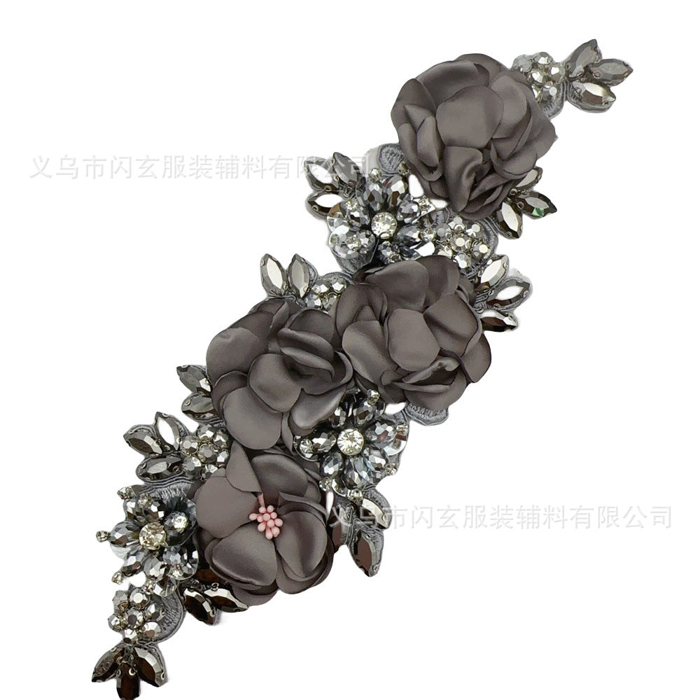 Rhinestone Flower Decoration Dress Wedding Dress