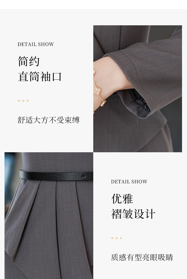 French Hepburn Style Small Black Dress High Sense High Cold Royal Sister Fried Street Small Fragrance Style Pleated Professional Suit dress Summer