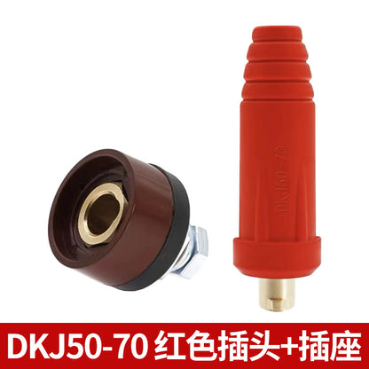 Welding Machine Quick Connector Dkj25-35-50-70 Square All-Copper European Quick-Plug Welding Head Cable Connector