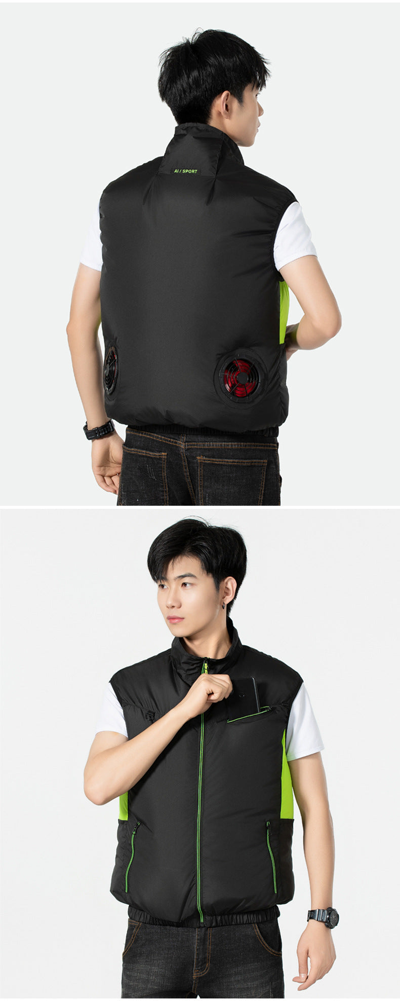 New sleeveless fan clothing air conditioning clothing summer outdoor heatstroke cooling clothes with fan Japan and South Korea cross-border wholesale