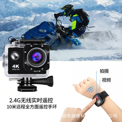 Foreign Trade Wholesale High-Definition Mini Waterproof Sports Camera Cycling Multi-Function Can Be Connected to Wifi with Remote Control Camera Anti-Shake