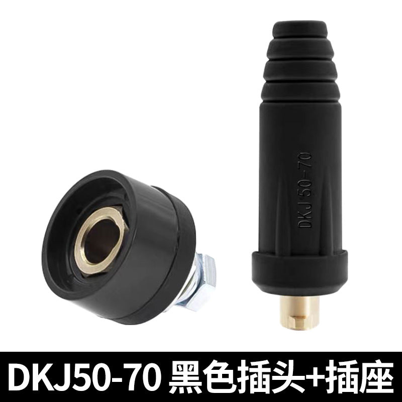 Welding Machine Quick Connector Dkj25-35-50-70 Square All-Copper European Quick-Plug Welding Head Cable Connector