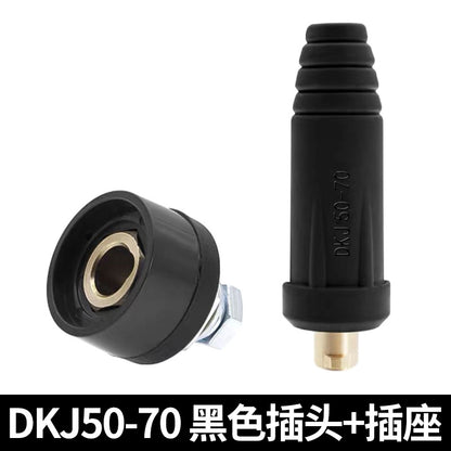 Welding Machine Quick Connector Dkj25-35-50-70 Square All-Copper European Quick-Plug Welding Head Cable Connector