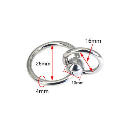 24/28mm Piercing Jewelry Shady Ring Collar Double Ring Pure Titanium Steel Male Piercing Large Inner Diameter Piercing Jewelry PA Ring