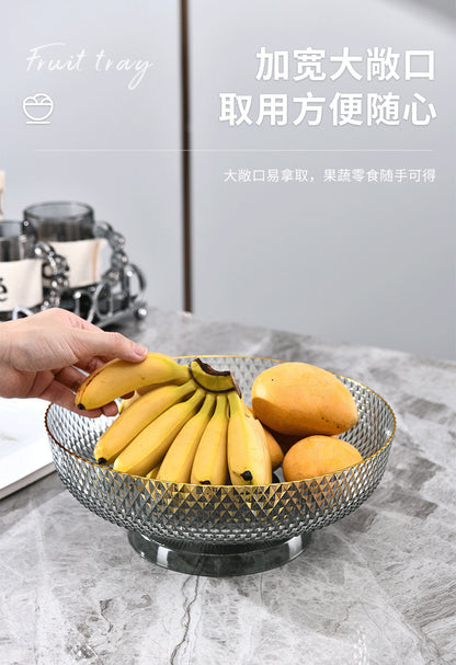 Fruit Plate High-foot Draining Light Luxury High-end Living Room Coffee Table Household Snack Candy Plate Dried Fruit High-value Pendant Plate