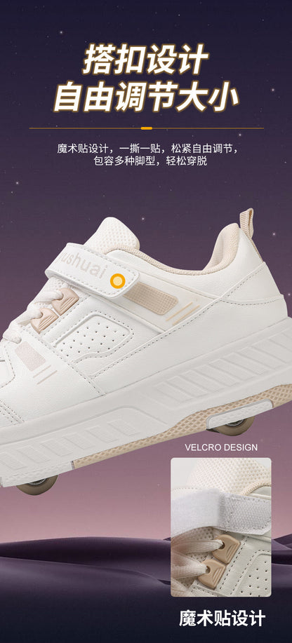 New heloo shoes two-wheel roller shoes children with wheels shoes girls skates student deformation shoes wholesale