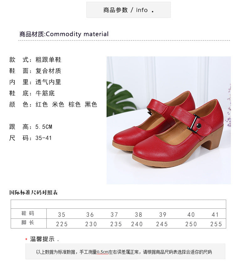 Factory direct sales dance shoes wholesale round head modern square dance shoes ladies mother shoes cross-border products 2025