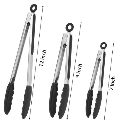 Cross-Border High-Temperature Resistant Steak Grilling Tongs 430 Stainless Steel Anti-Scalding Thickened Barbecue Tongs Kitchen Tools Food Tongs