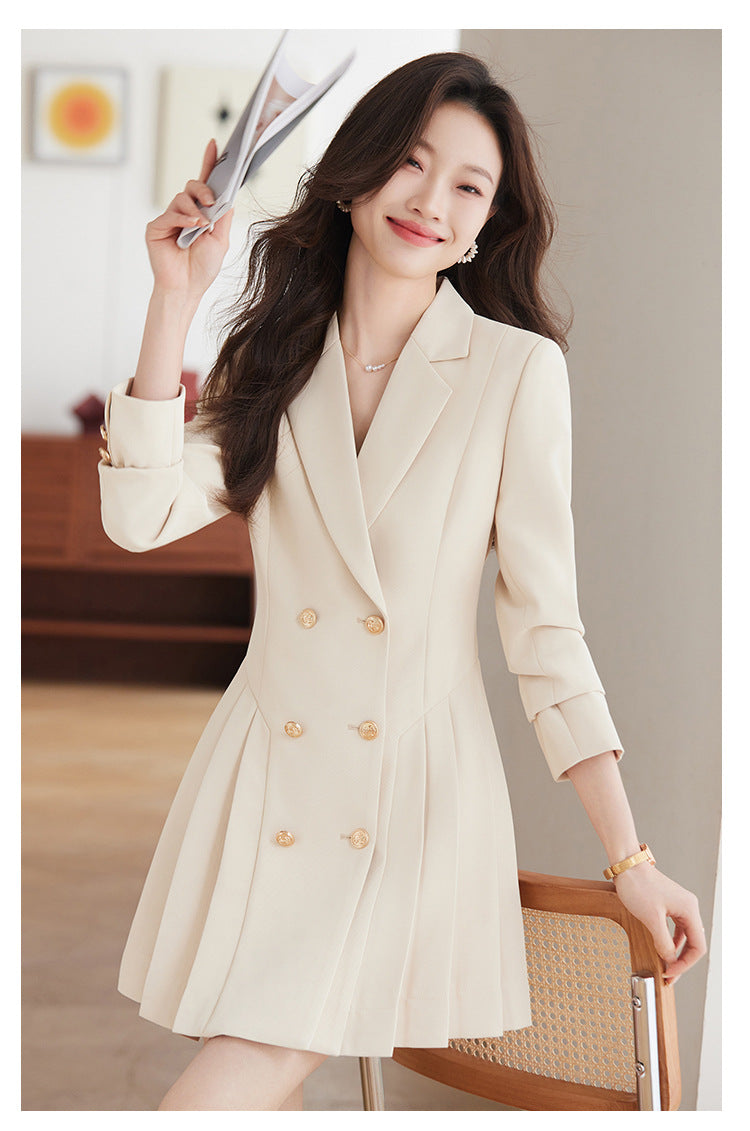 High-grade suit dress women's spring and autumn 2024 New elegant waist-tight small beauty salon professional work clothes