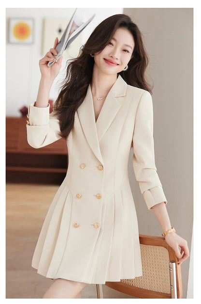 High-grade suit dress women's spring and autumn 2024 New elegant waist-tight small beauty salon professional work clothes