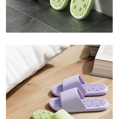 New Summer Home Bathroom Hollow Anti-Slip Men's Slippers That Feel Like Stepping on Shit, Convenient and Breathable Soft-Soled Women's Slippers for Outdoor Wear