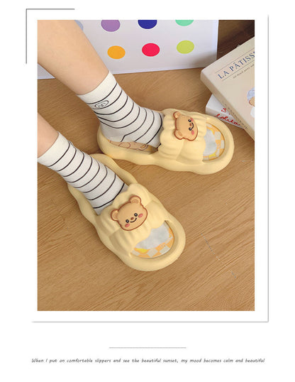 Women's spring and summer new thick-soled sandals and slippers for wearing cartoon PVC non-slip casual soft-soled sandals and slippers wholesale