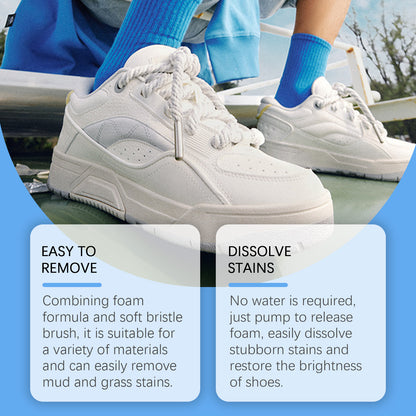 Jakehoe Sports Shoe Cleaner White Shoe Foam Cleans Quickly Removes Stains Without Damaging the Upper Comes with a Brush Head
