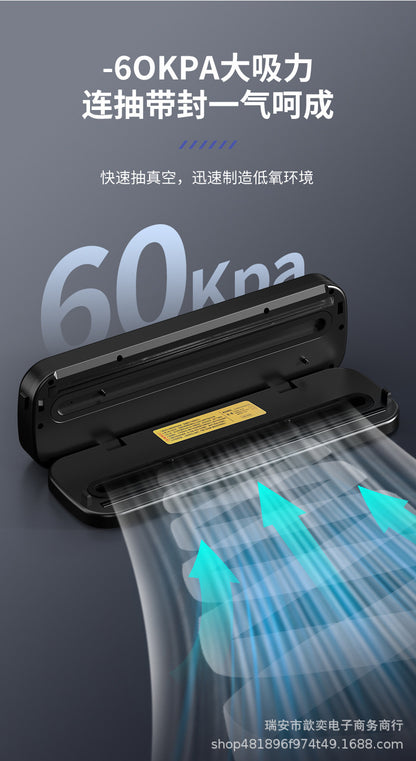 Vacuum Sealing Machine Food Preservation Machine Kitchen Plastic Household Vacuum Packaging Machine Wet and Dry Knife Cutting Sealing Machine