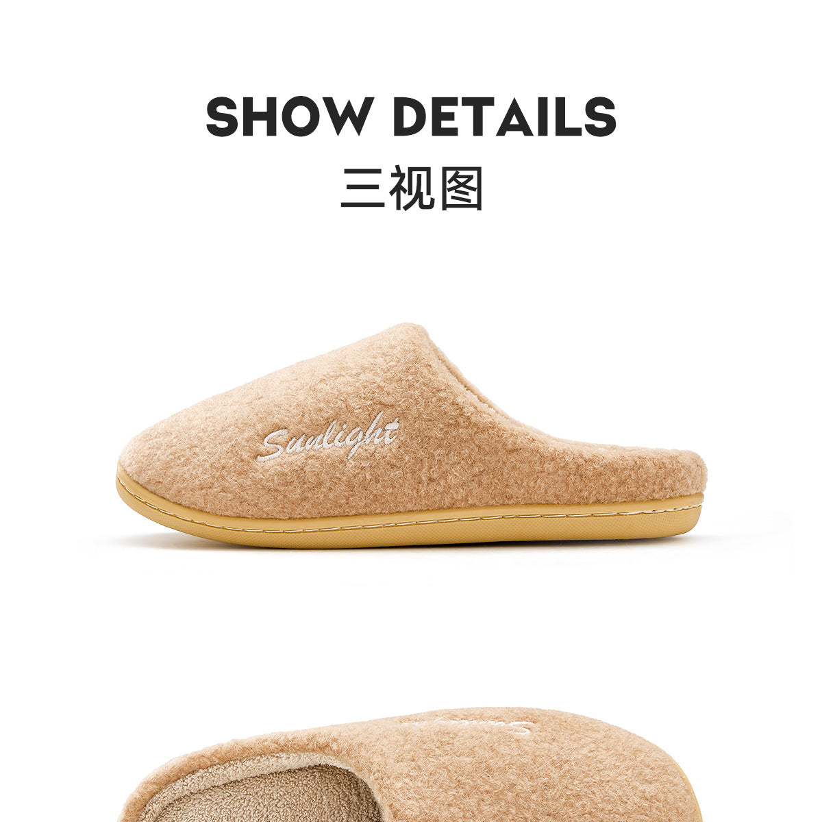 Silent Cotton Slippers for Women, Autumn and Winter 2026 New Model, Indoor Home Warm Plush Massage Detachable Cotton Slippers for Men