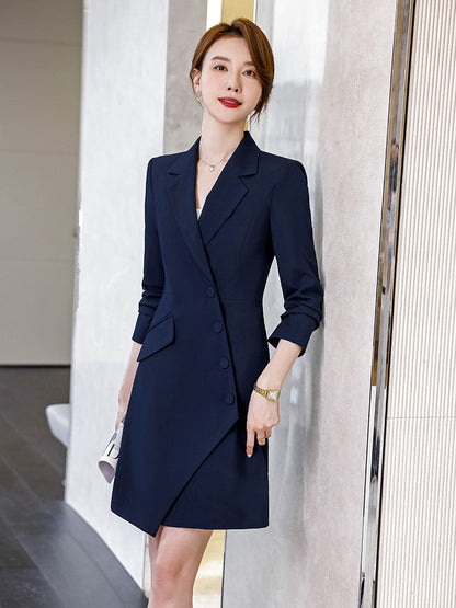 High-end gray professional dress autumn temperament jewelry store work clothes hotel front desk work clothes reception formal wear