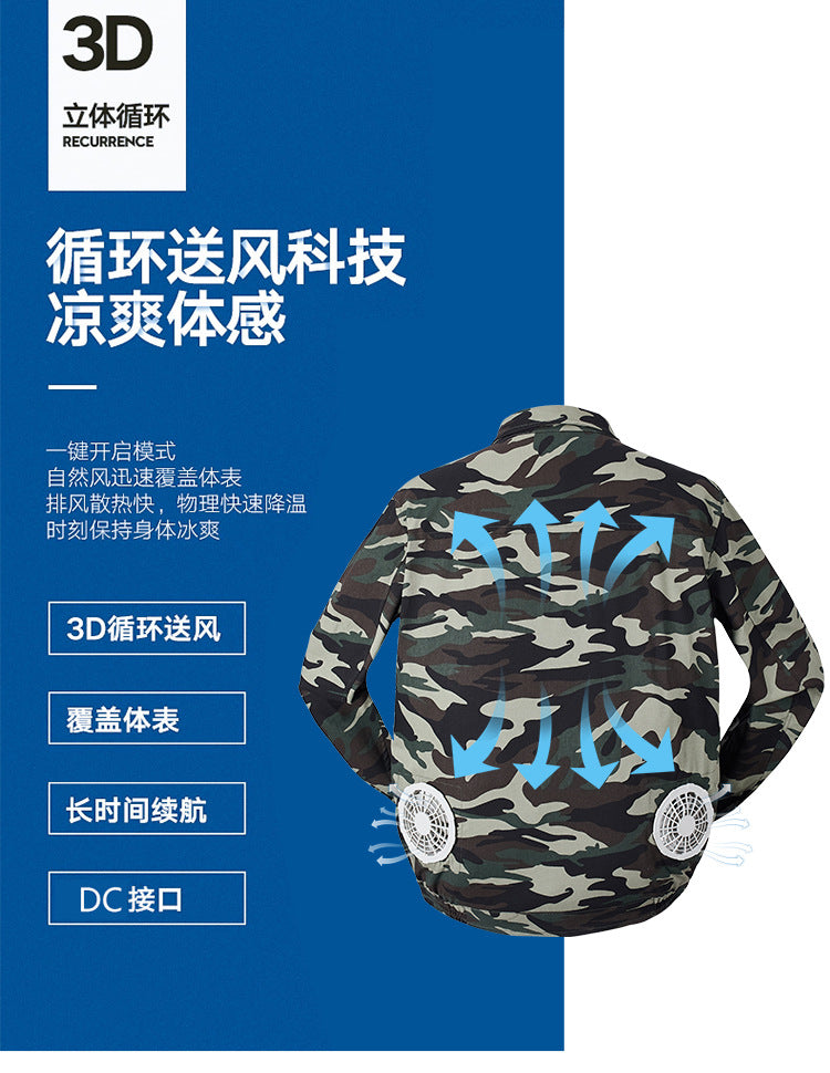 Heatstroke Prevention and Cooling Air Conditioning Clothes Men's Work Clothes Refrigeration with Fan Charging Site Labor Protection Clothes Welder Jacket