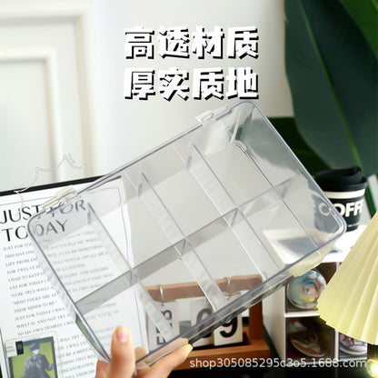 Card Storage Box, Card Organizer, Acrylic Compartment Display Rack, Stackable Drawer for Home Use