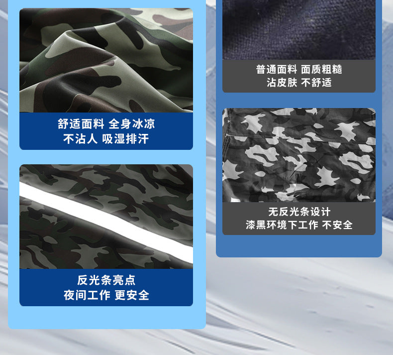 Cross-Border Cooling Air-Conditioning Clothing with Reflective Strips and Fan Cooling Clothing for Men and Women Labor Protection Summer Outdoor Work Clothes