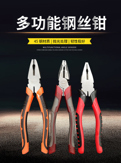 Pliers European Chrome Vanadium Steel Wire Pliers Source Factory Pvc Plastic Handle Tiger Pattern Vise 8inch Large Quantity Discount Pliers