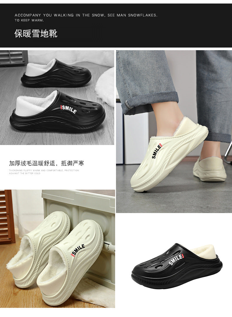 Cotton Slippers for Home, High-End, Daily Wear, 2025 New Style Fleece-Lined Warm Cotton Shoes for Men, Cotton Tow