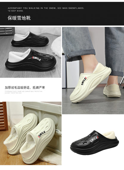 Cotton Slippers for Home, High-End, Daily Wear, 2025 New Style Fleece-Lined Warm Cotton Shoes for Men, Cotton Tow