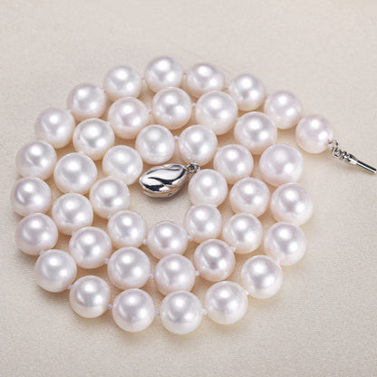 Zhuji jewelry wholesale round freshwater pearl necklace women send mother chain slightly defective real pearl necklace clavicle chain