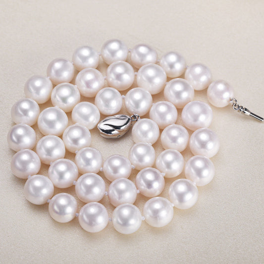 Zhuji jewelry wholesale round freshwater pearl necklace women send mother chain slightly defective real pearl necklace clavicle chain by PDG ibma