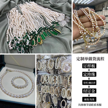 8-9 nearly round bright pearl necklace natural freshwater pearl necklace women send mother holiday gift box