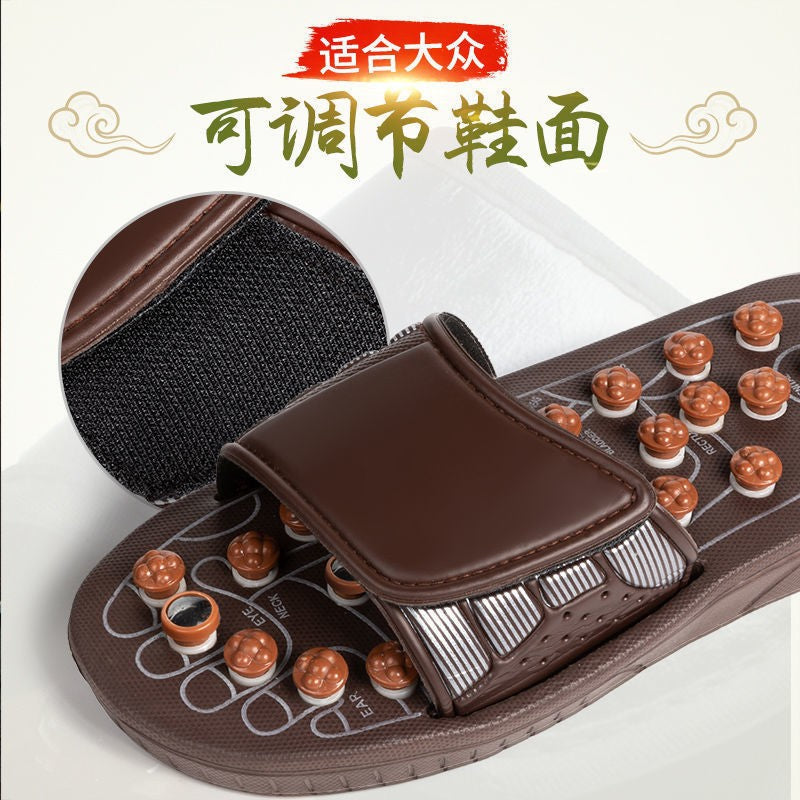 Rotating Acupuncture Foot Massage Slippers for Men, Home Use Foot Acupoint Massage, Acupressure Health Care Non-Slip Slippers
