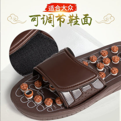 Rotating Acupuncture Foot Massage Slippers for Men, Home Use Foot Acupoint Massage, Acupressure Health Care Non-Slip Slippers