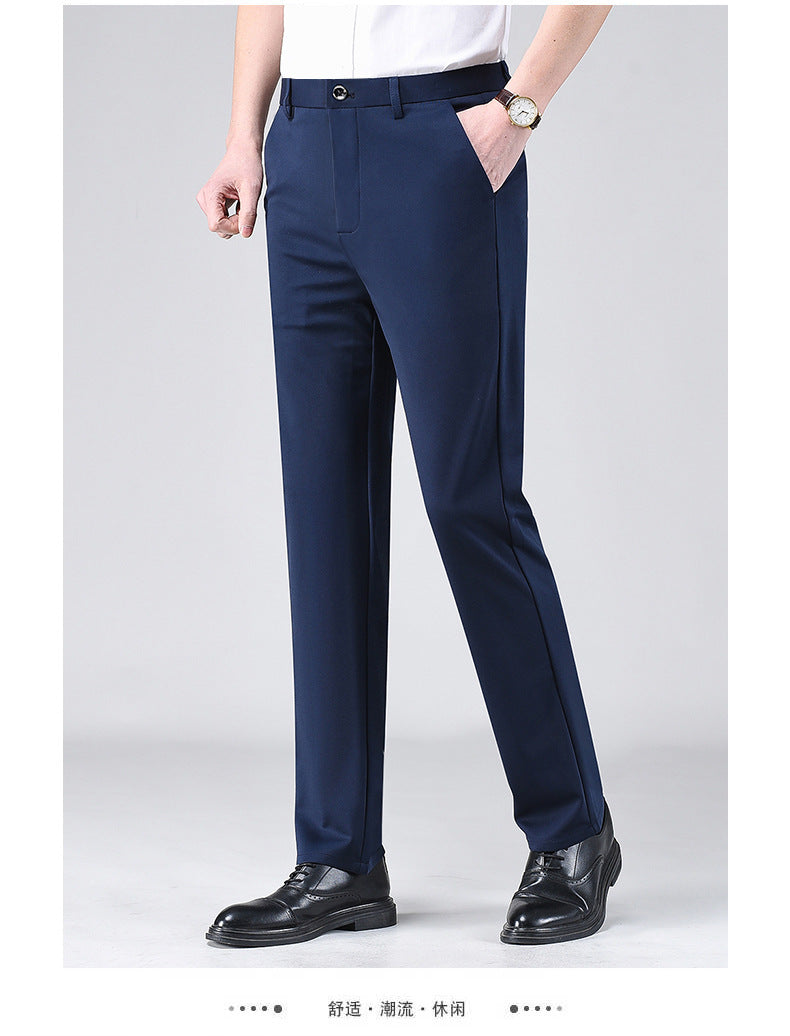 Live popular Tiger head summer thin men's casual pants men's straight business dad suit pants men's stretch long pants