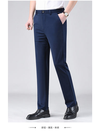 Live popular Tiger head summer thin men's casual pants men's straight business dad suit pants men's stretch long pants