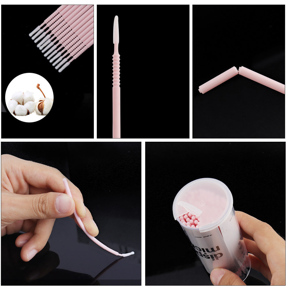 New wholesale long head cotton swab eyelash tattoo nail cleaning cotton swab eyelash disposable long thread cotton swab