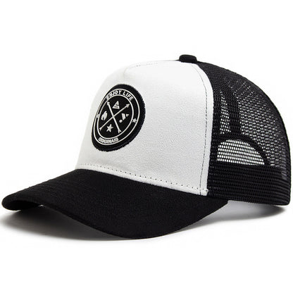 Summer Round Label Suede Baseball Cap Men's Mesh All-match Sunshade Women's Hip-hop Hat Trendy Foreign Trade Explosions in stock