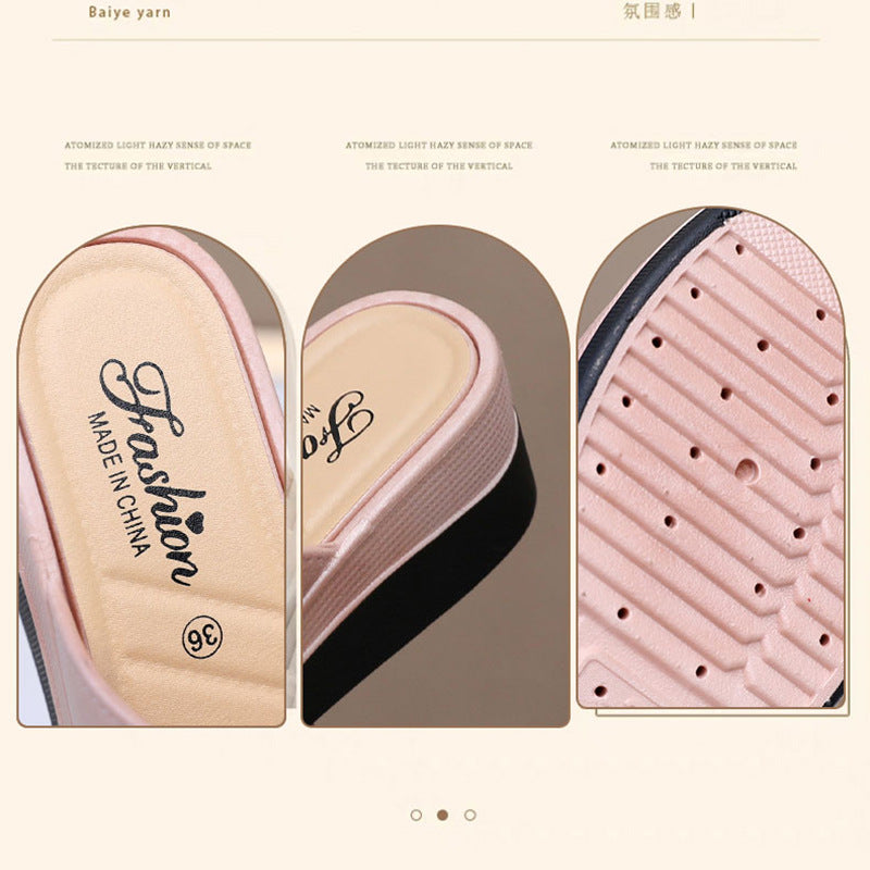 Newly Launched Women's High-Heeled Trendy Slippers, Non-Slip, Wear-Resistant, Casual, Versatile, Comfortable, Soft High-Heeled Slippers for Women