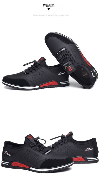 Cowhide New Men's Sports and Casual Shoes with Increased Height, Versatile Youth Trendy Shoes, Soft Leather, Soft Sole, Breathable Leather Shoes for Men