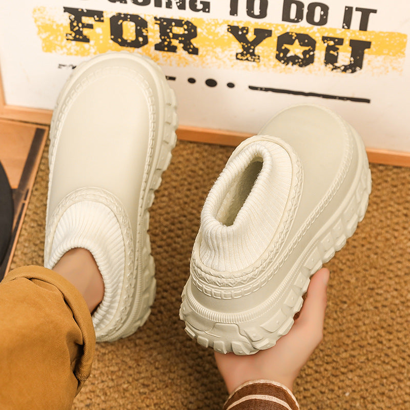 Winter Cross-Border Thick-Soled Cotton Slippers for Couples with Tire Soles, Warm Socks and Shoes for Men, Cotton Tow
