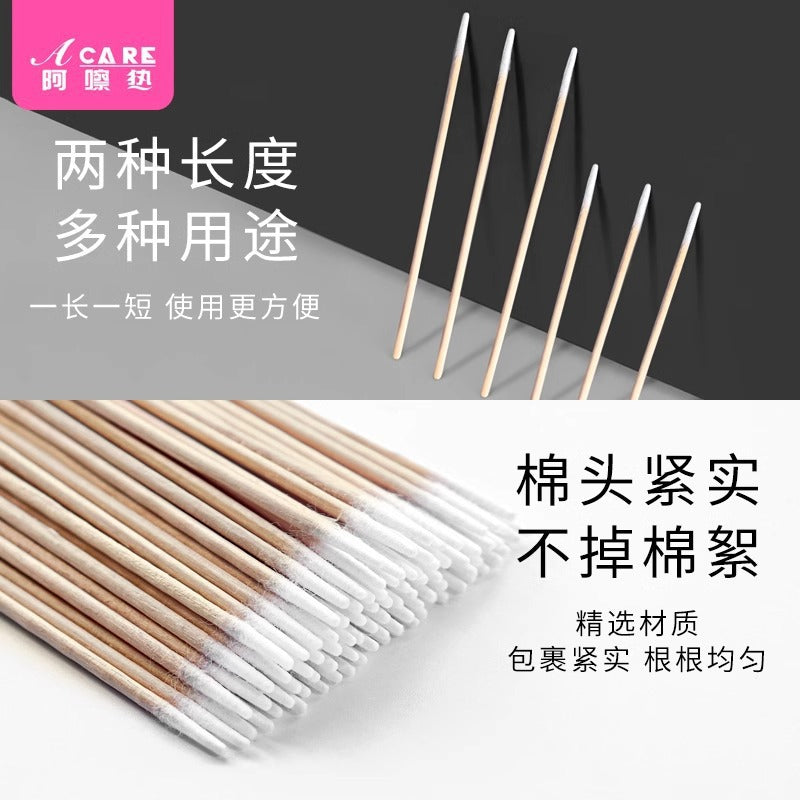 Free Shipping/Cotton Swabs/Tattoo Embroidery A1P20 - Pointed Single/Double-Ended Cotton Sticks for Makeup Removal, Wooden Sticks for Teeth