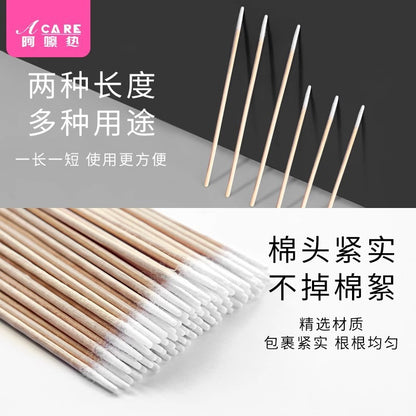 Free Shipping/Cotton Swabs/Tattoo Embroidery A1P20 - Pointed Single/Double-Ended Cotton Sticks for Makeup Removal, Wooden Sticks for Teeth