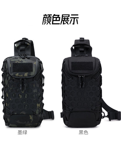 Men's Tactical Chest Bag, Crossbody Bag, Functional Outdoor Travel Lightweight Camouflage Shoulder Bag, Multi-Functional Lure Backpack