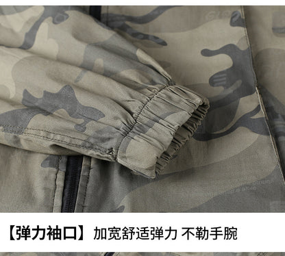 Summer Pure Cotton Thin Work Clothes Set for Men and Women Stretch Camouflage Clothing for Welders Wear-resistant Work-protection Clothing Casual Suit