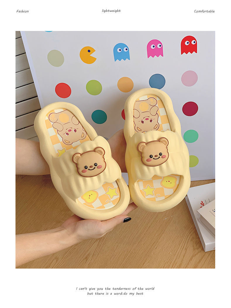 Women's spring and summer new thick-soled sandals and slippers for wearing cartoon PVC non-slip casual soft-soled sandals and slippers wholesale