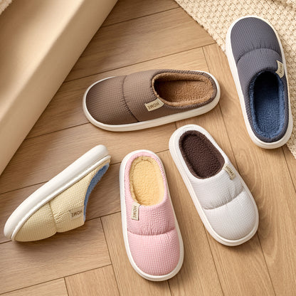 Waterproof Cotton Slippers for Men, Home Use, Autumn and Winter 2026 New Model, Indoor Home Warm Thick-Soled Warm Cotton Slippers for Men