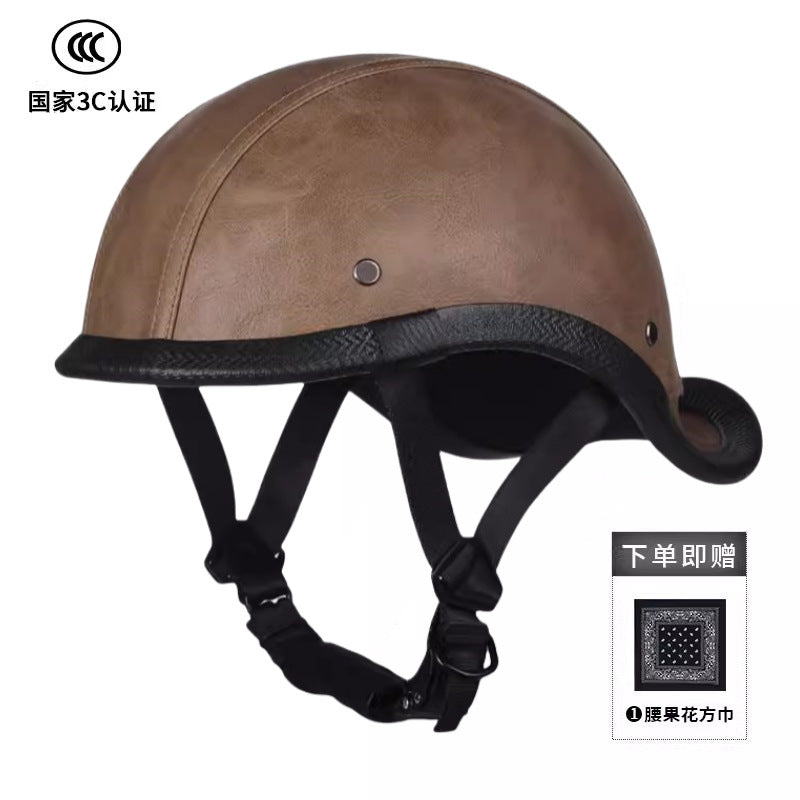 New National Standard 3C Retro Flip-Up Helmet for Women, Motorcycle Half-Helmet for Men, Electric Scooter Helmet, Cruiser Helmet for Riding