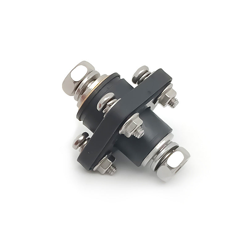 Brass Square Battery Connector Through-Wall Energy Storage Terminal M8 High Current Terminal Block 200A
